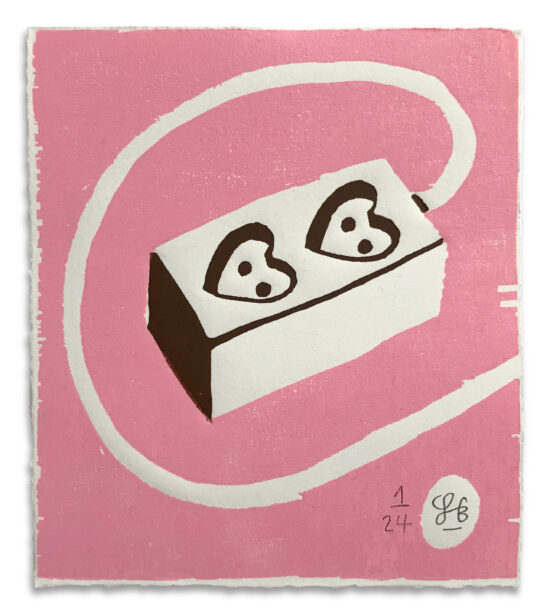Double Fantasy - pink version, 2021 Wood & Linocut