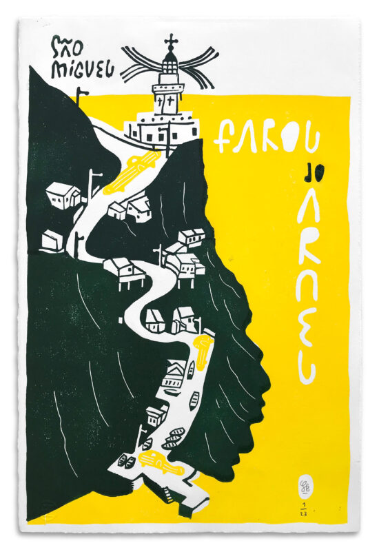 Farol de Arnel, 2019 Wood and Linocut
