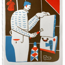 Rue du Tage, 2018 Linocut Paris