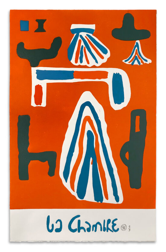 La Chambre Orange, 2022 Linocut